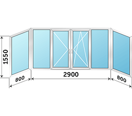 Алюминиевое балконное окно Provedal 4500x1550