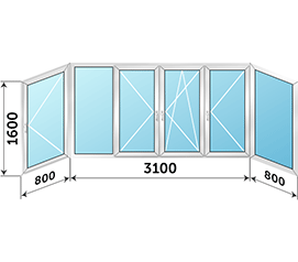 Алюминиевое окно на балкон Provedal 4700x1600