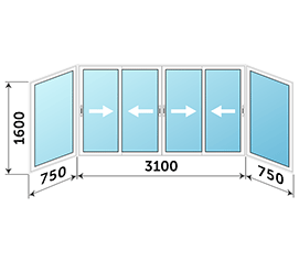 Балконное окно СИАЛ 4600x1600